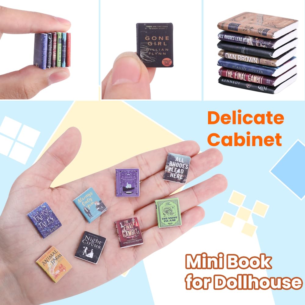 DIYDEC 300pcs Mini Books for Dollhouse – Realistic Foam Library Decor