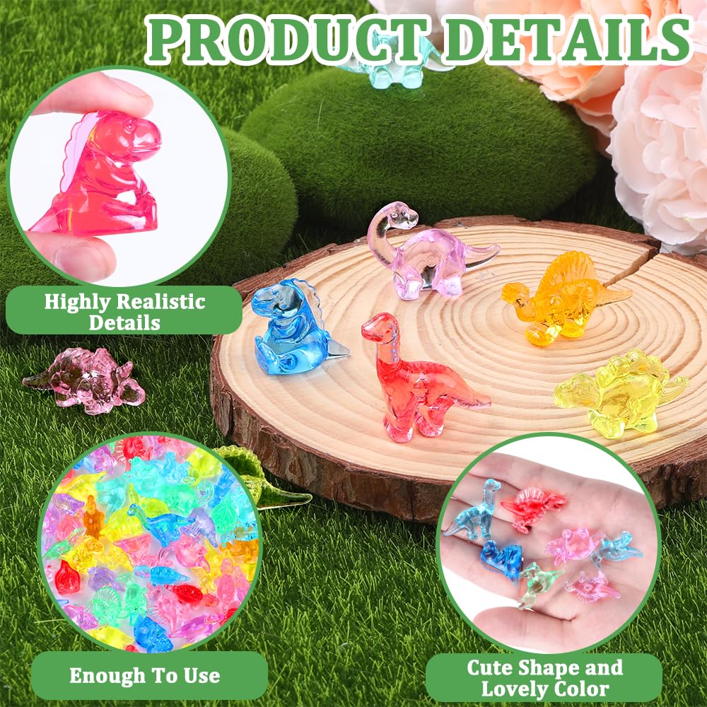 DIYDEC 120Pcs Mini Dinosaur Figurines – Tiny Resin Dinosaurs for Decor