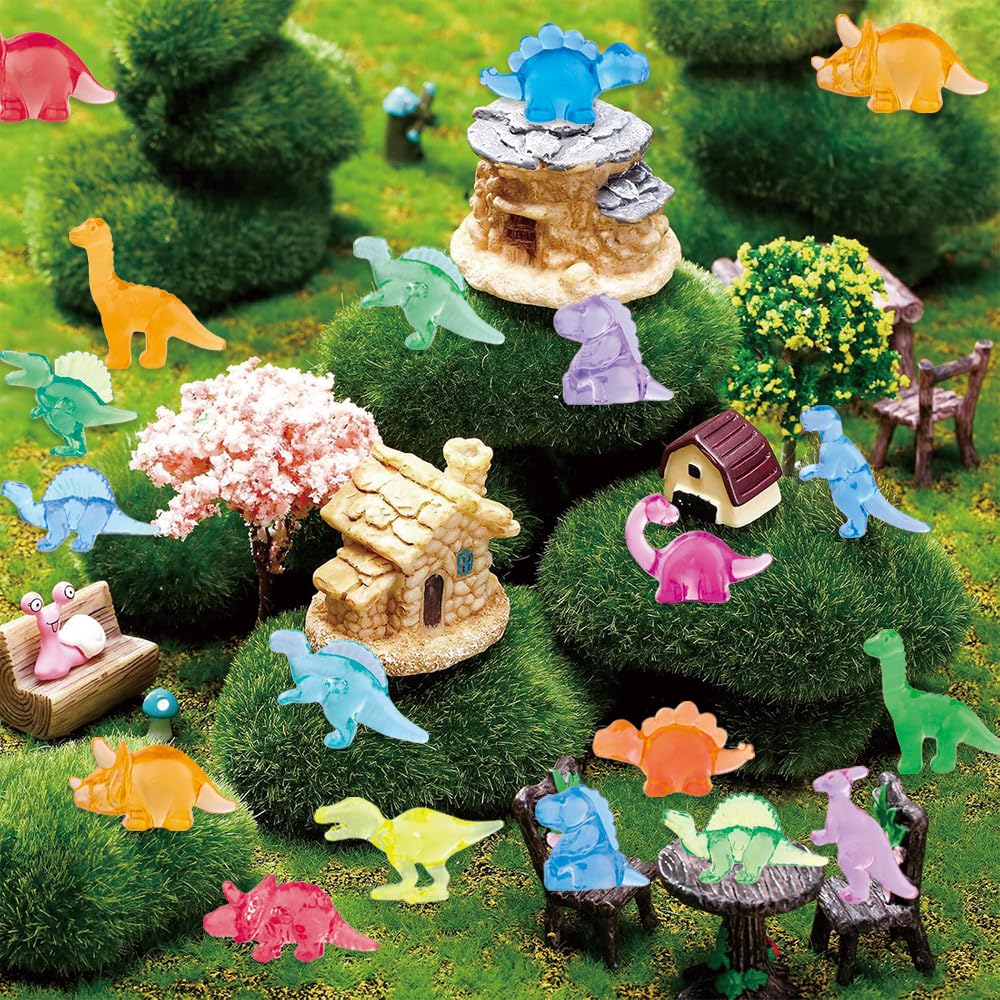DIYDEC 120Pcs Mini Dinosaur Figurines – Tiny Resin Dinosaurs for Decor