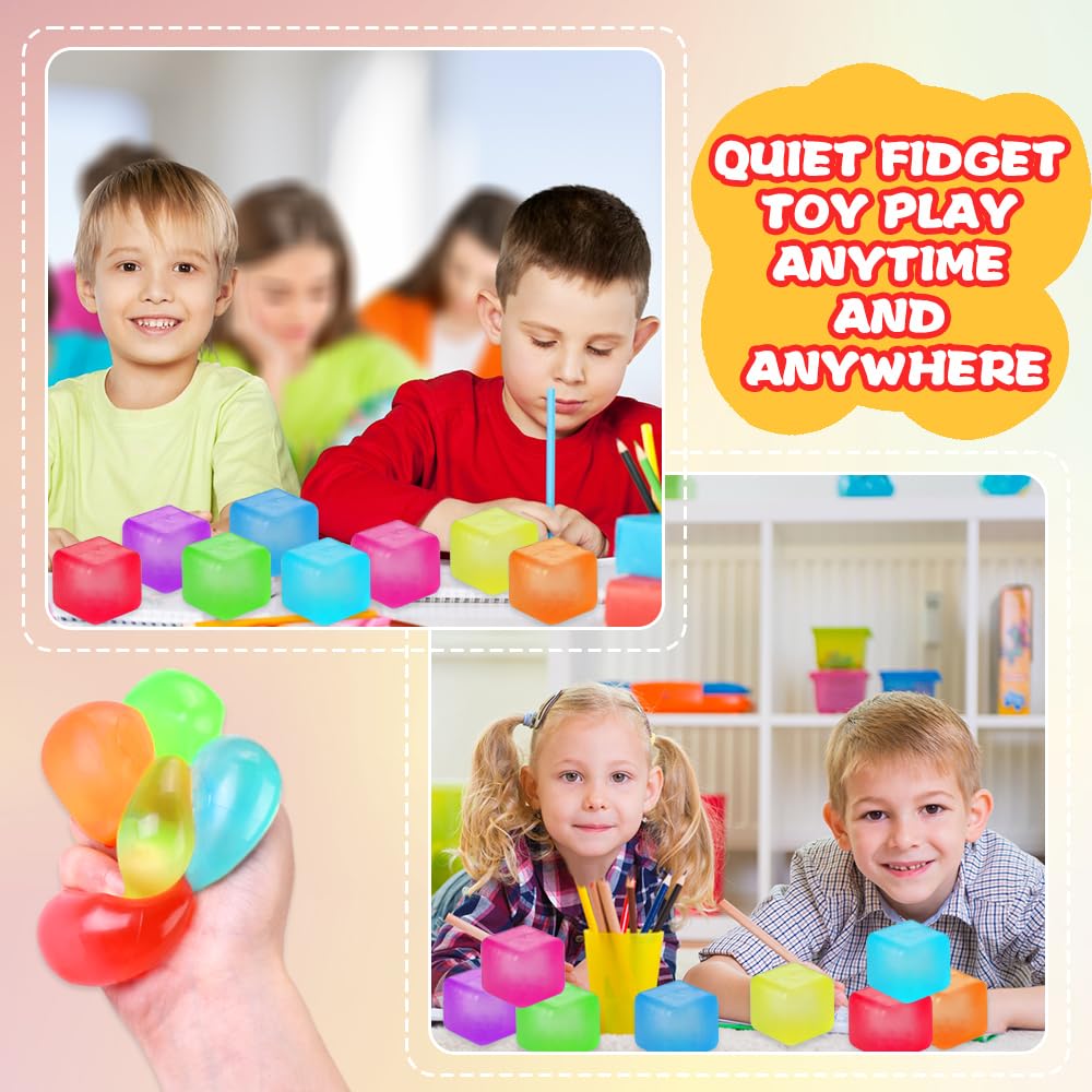 DIYDEC 8 Pcs Stress Cubes Fidget Toys – 8 Color Stress Relief Balls for All Ages