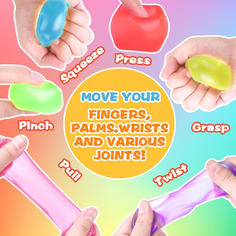 DIYDEC 8 Pcs Stress Cubes Fidget Toys – 8 Color Stress Relief Balls for All Ages
