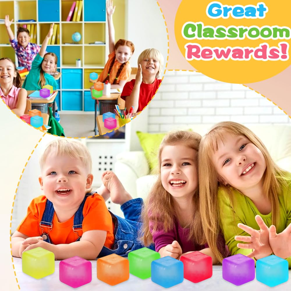 DIYDEC 8 Pcs Stress Cubes Fidget Toys – 8 Color Stress Relief Balls for All Ages