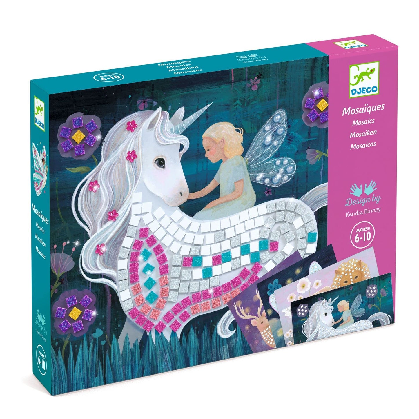 DJECO Enchanted World Mosaic Kit – Glitter & Rhinestones Craft for Kids 6+