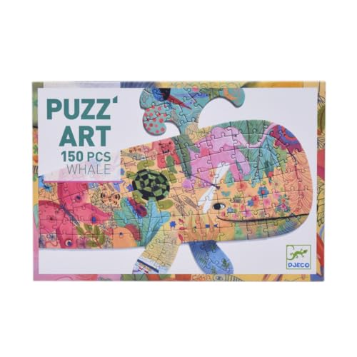 DJECO Whale-Shaped 150-Piece Puzzle with Poster – Large-Scale Ocean Challenge for Kids 6+