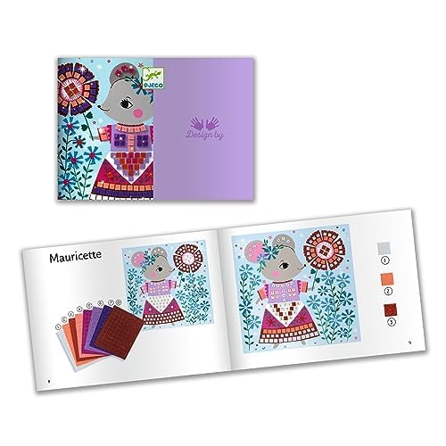 DJECO Lovely Pets Sticker Mosaic Craft Kit | Sparkling Pet Art for Kids 5+