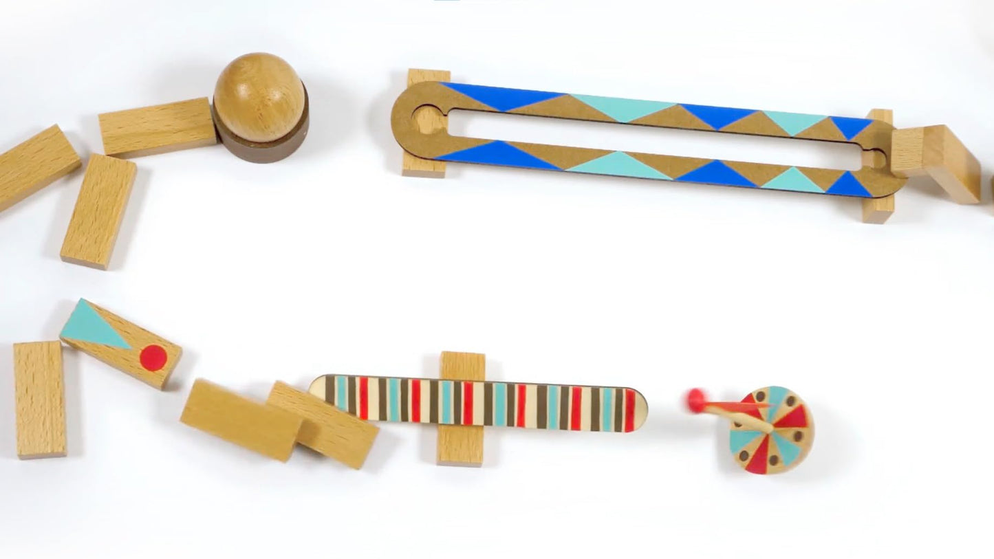 DJECO Zig & Go 48-Piece Set – Domino Track Builder for Creative STEM Play
