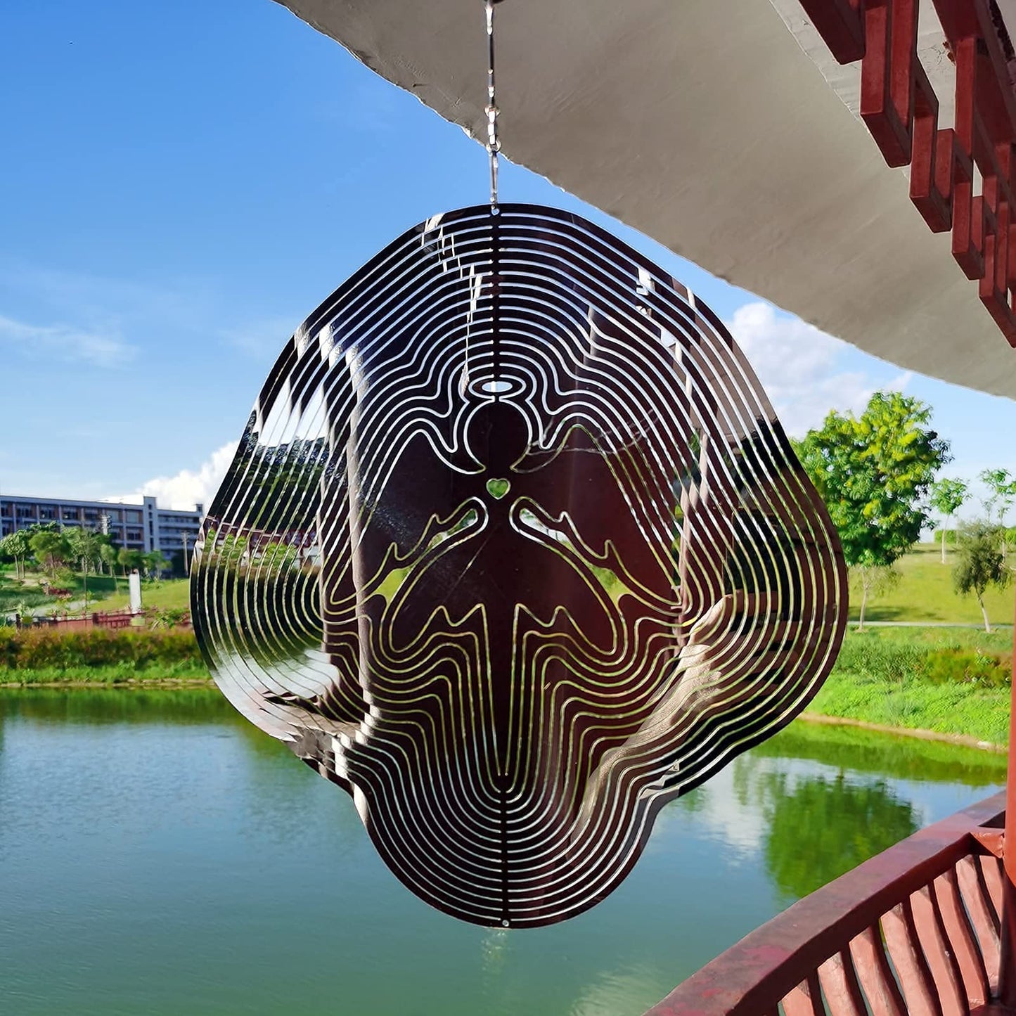 DJUAN Reflective Angel Wind Spinners – Outdoor Garden Decor & Bird Deterrent
