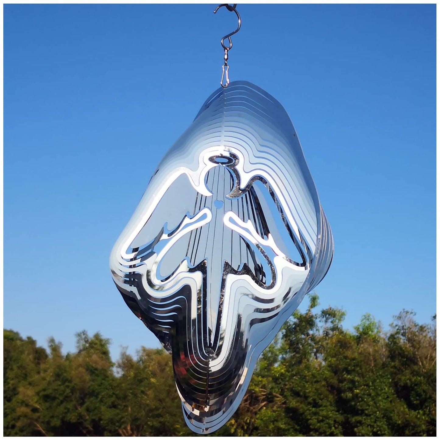 DJUAN Reflective Angel Wind Spinners – Outdoor Garden Decor & Bird Deterrent