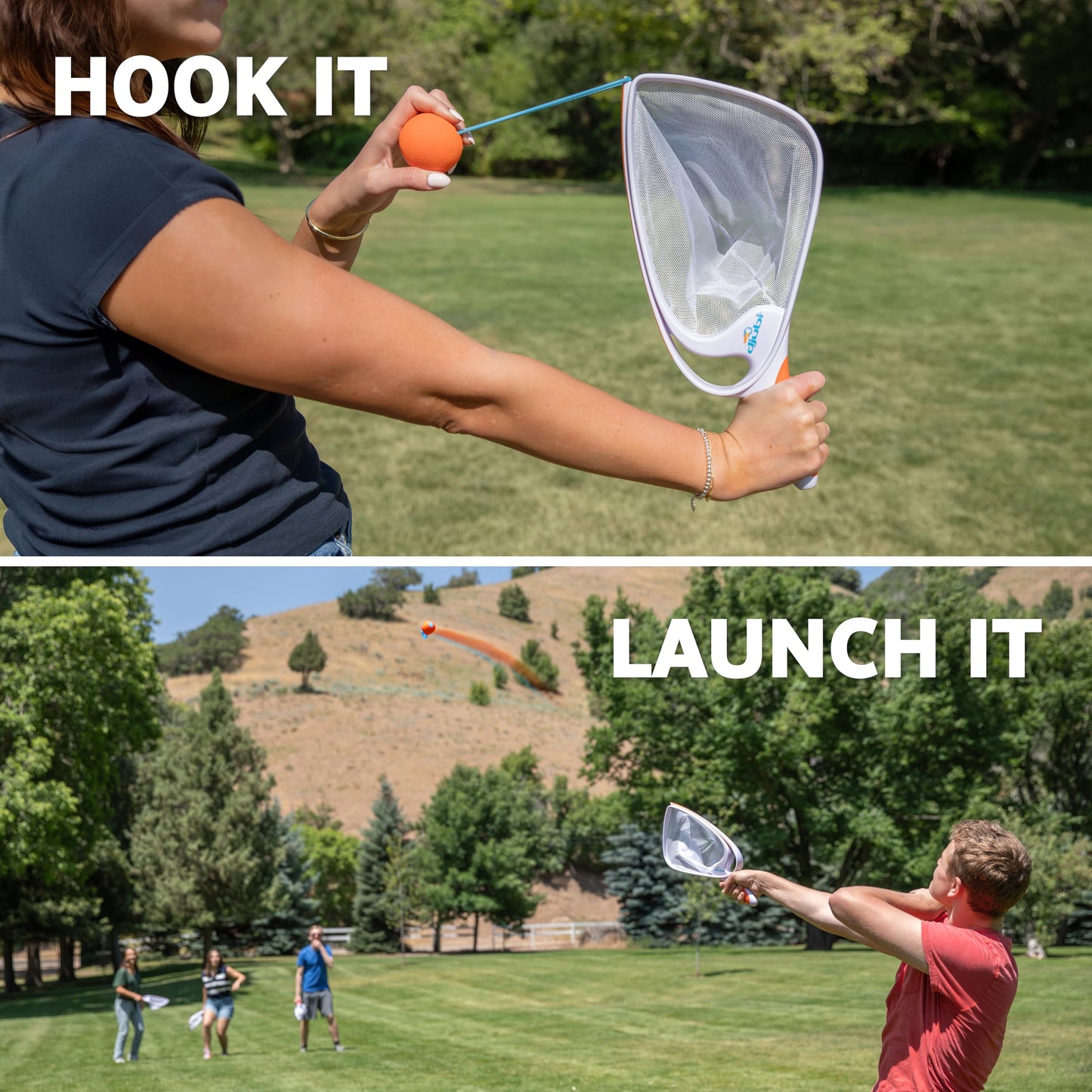 Djubi Slingball Classic – Long-Distance Slingshot Scoop Ball Set | Indoor & Outdoor Fun