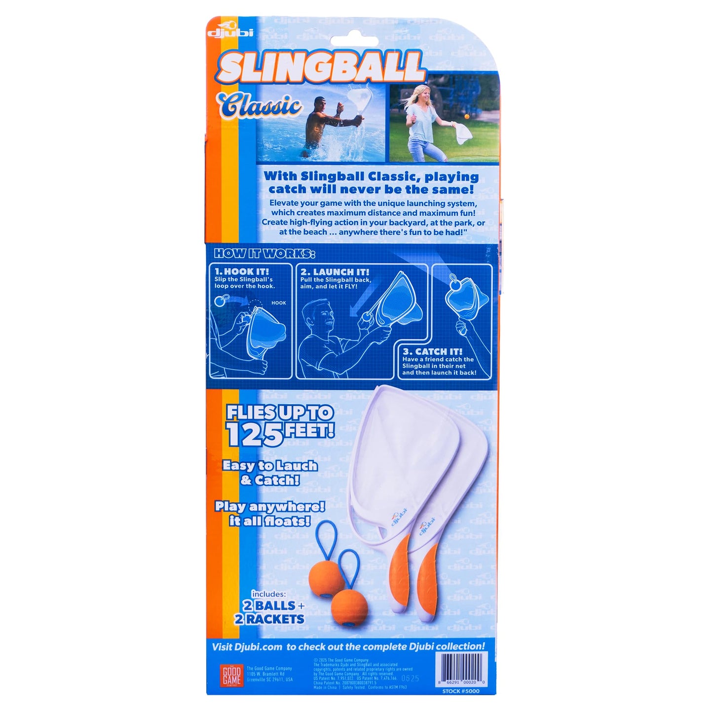 Djubi Slingball Classic – Long-Distance Slingshot Scoop Ball Set | Indoor & Outdoor Fun