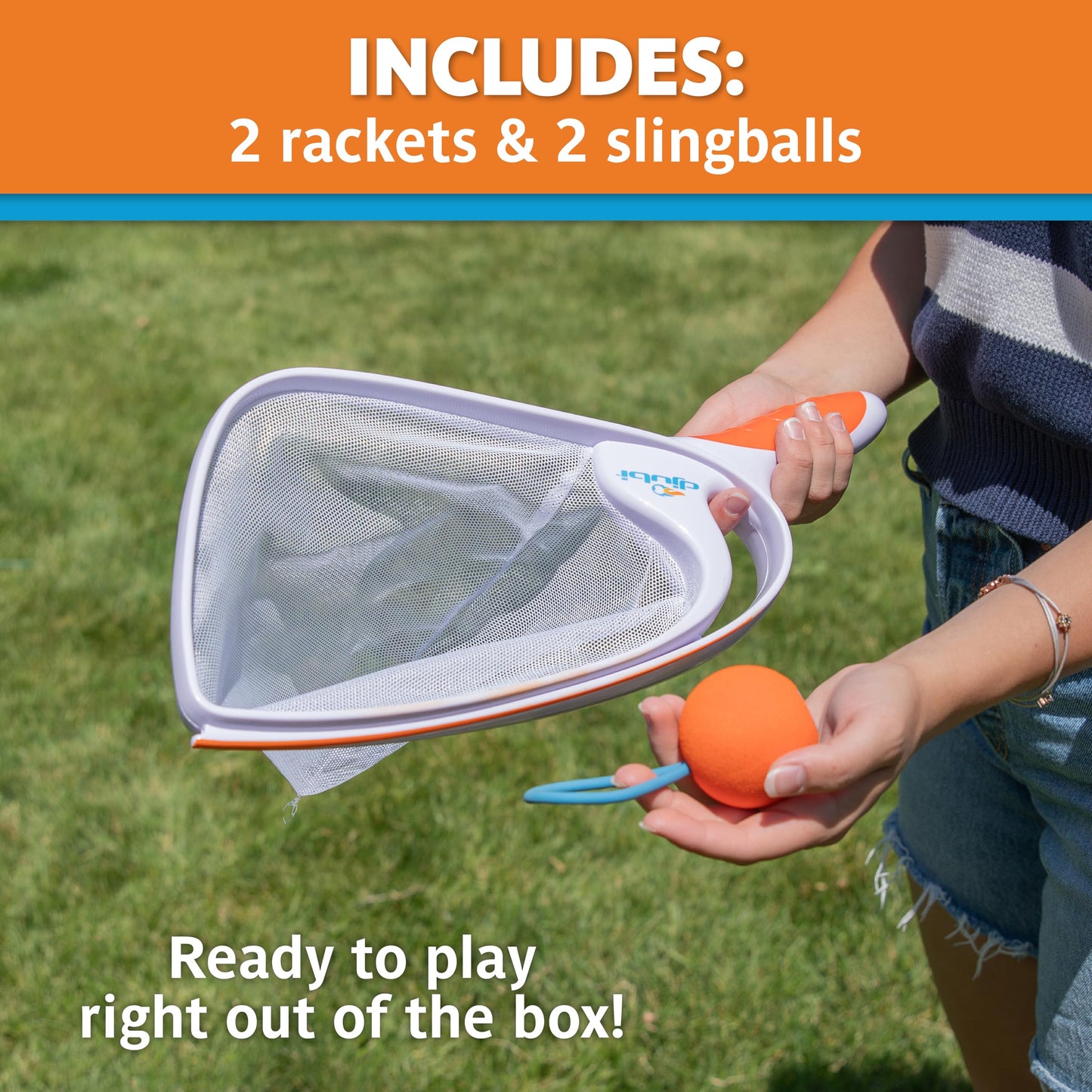 Djubi Slingball Classic – Long-Distance Slingshot Scoop Ball Set | Indoor & Outdoor Fun