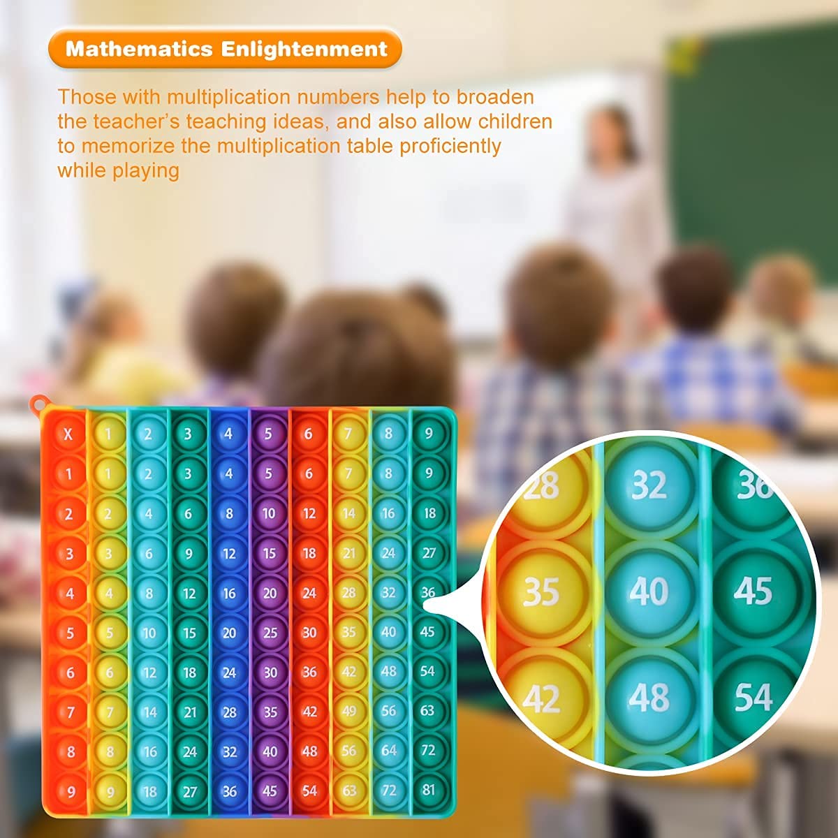 DK-SIMINA Large Pop Bubble Toy with 1-100 Numbers – Math Fidget & Learning Tool