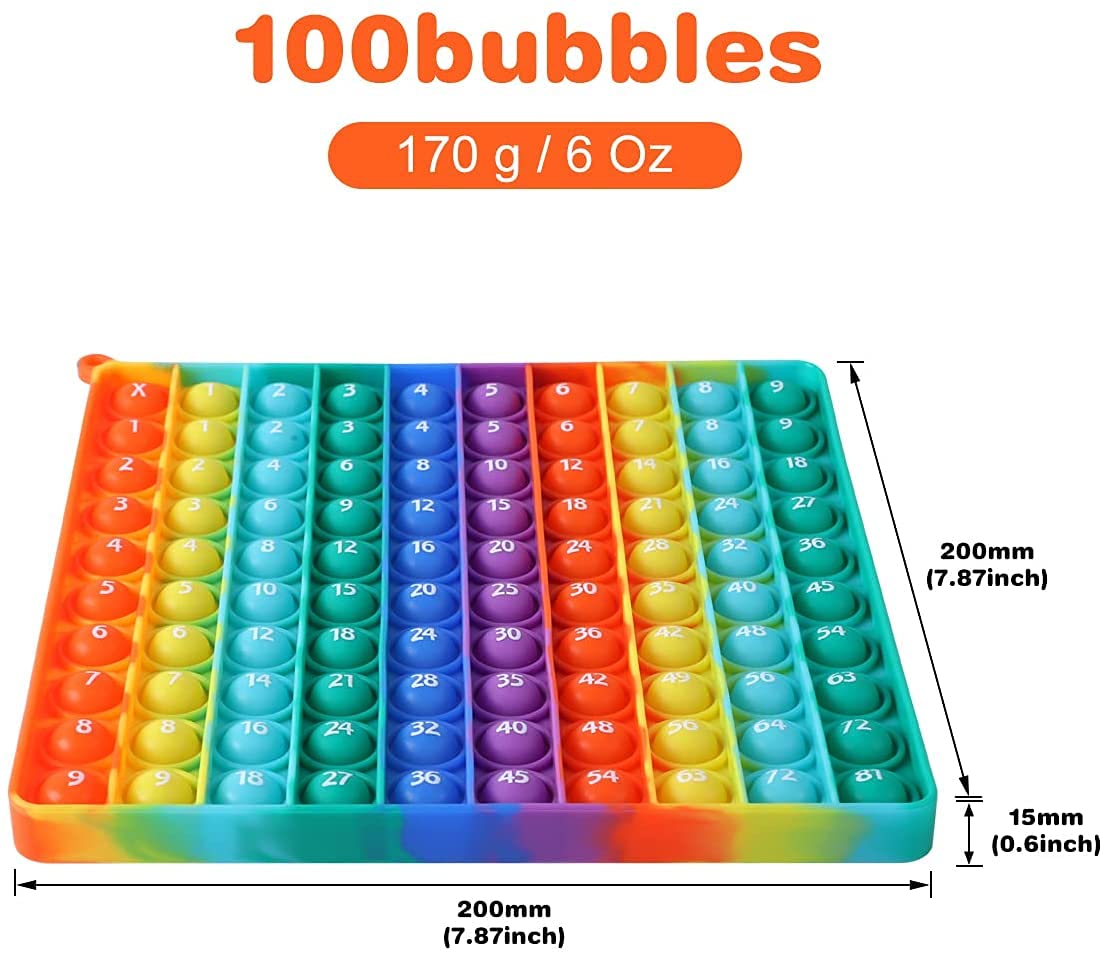 DK-SIMINA Large Pop Bubble Toy with 1-100 Numbers – Math Fidget & Learning Tool