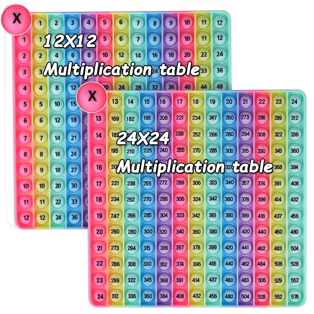 DK-SIMINA Double-Sided Multiplication Tables Game — 12x12 and 12x24 POP Bubble Toy