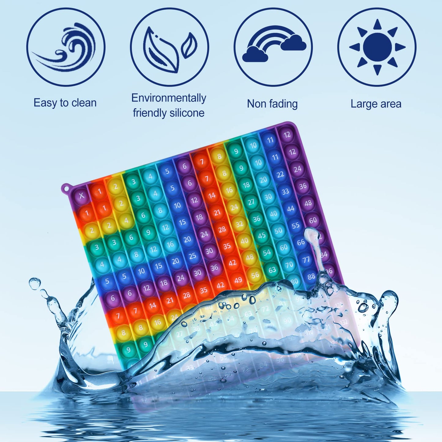 DK-SIMINA 2-in-1 Multiplication & Addition Table | Rainbow Dimple Fidget Toy
