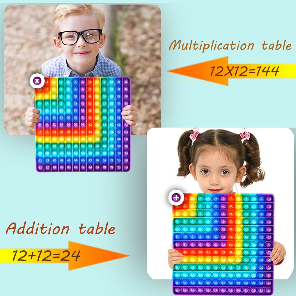 DK-SIMINA 2-in-1 Multiplication & Addition Table | Rainbow Dimple Fidget Toy