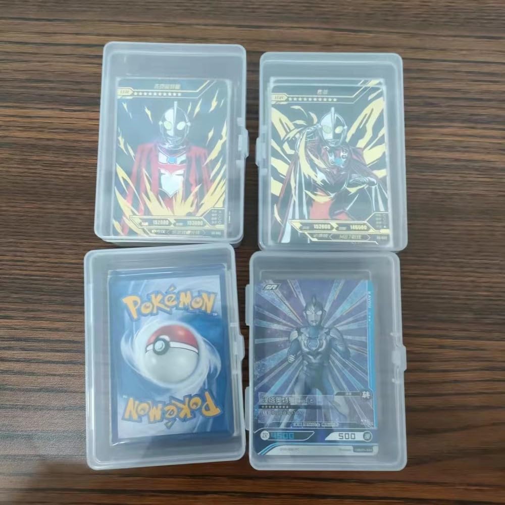 DKAOVH 2-Pack Clear Card Storage Boxes – Durable Plastic Cases for Trading Cards, Puzzles, Chess Pieces & Accessories
