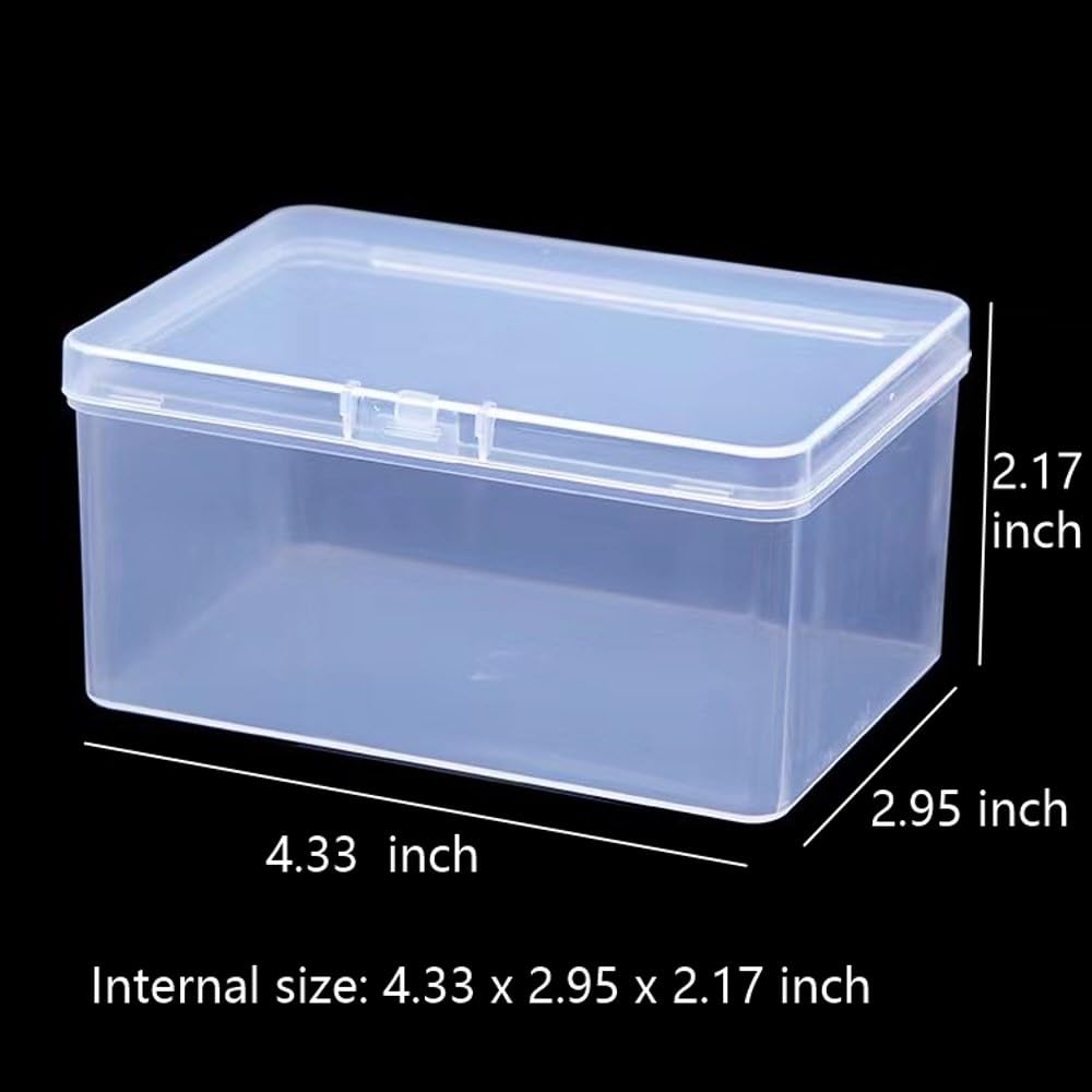 DKAOVH 2-Pack Clear Card Storage Boxes – Durable Plastic Cases for Trading Cards, Puzzles, Chess Pieces & Accessories