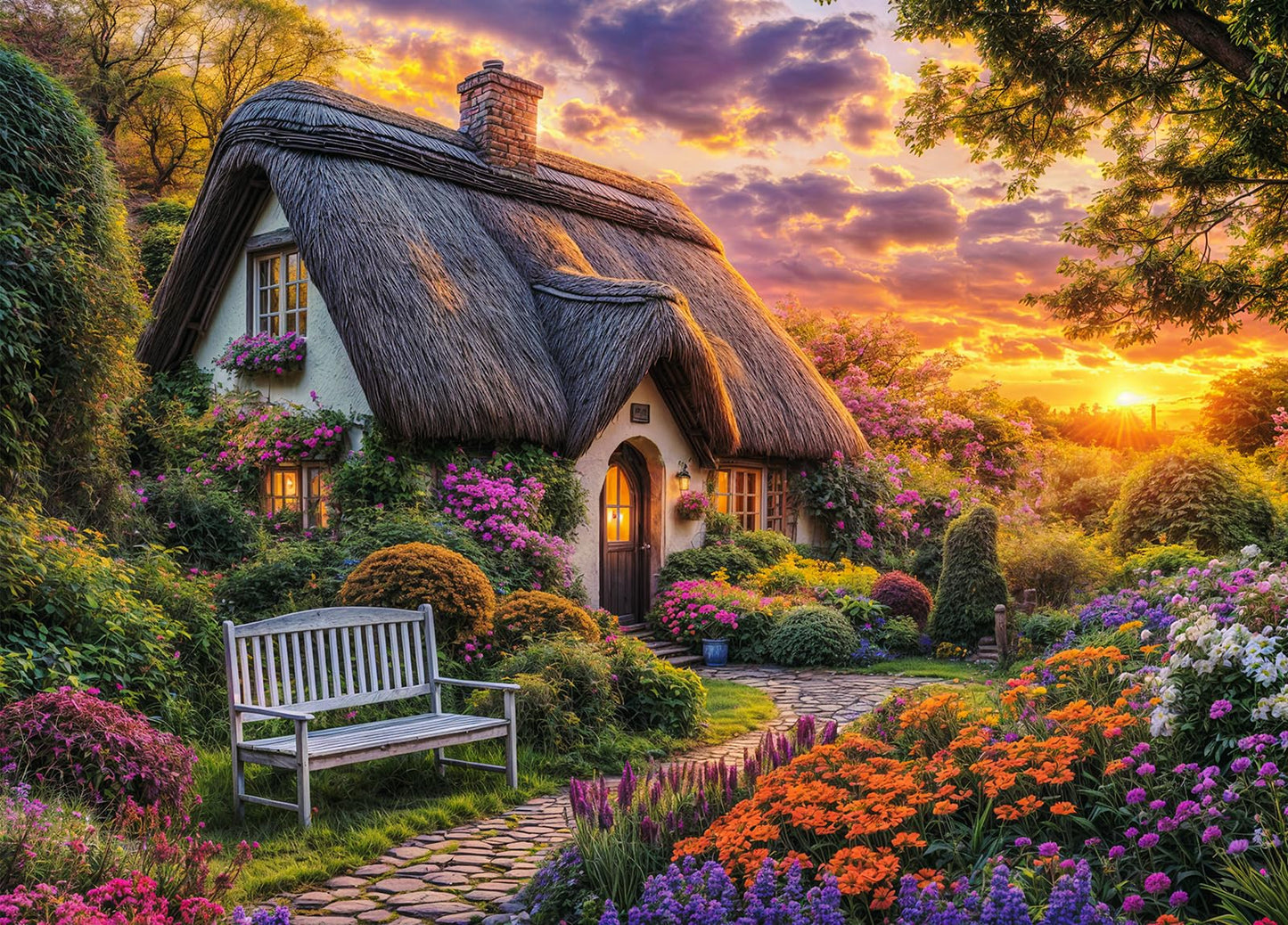 Cottage Life 1000-Piece Jigsaw Puzzle for Adults by DKijoys | Country Life Collection