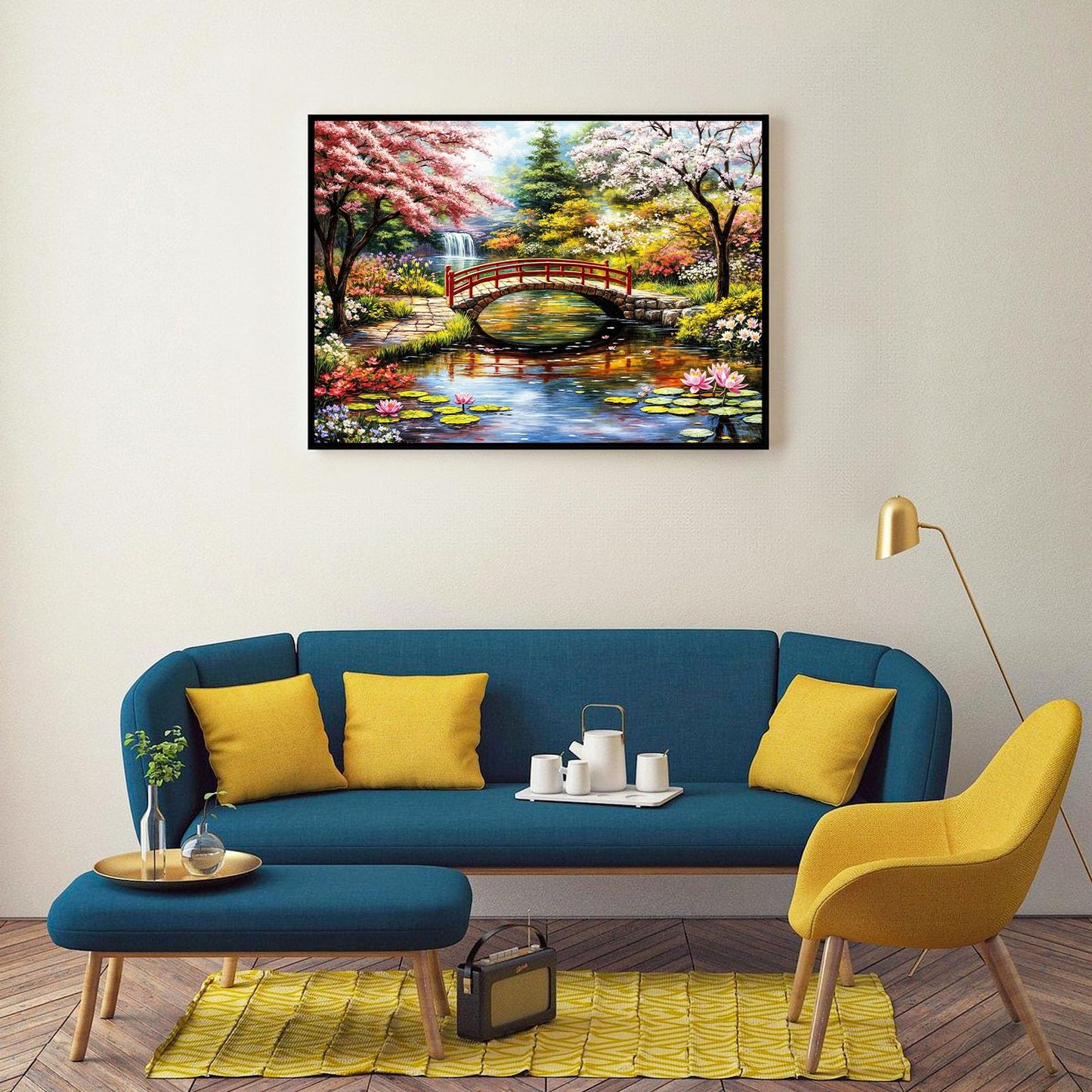 DKijoys Japanese Garden 1000-Piece Puzzle for Adults – Cherry Trees & Water Lilies