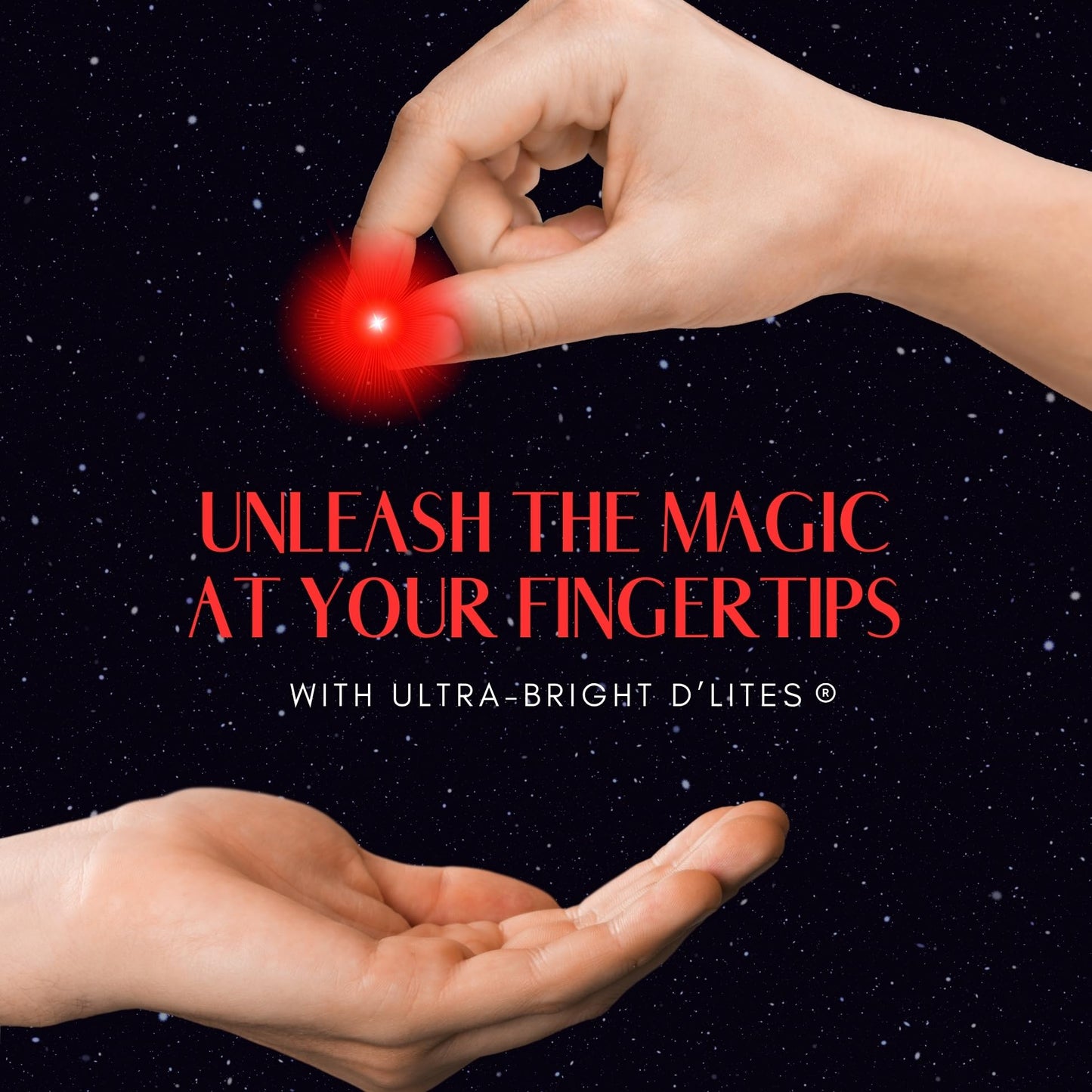 D'lite Magic Thumb Lightup Trick Set – 2 Ultra-Bright Light Fingers for Closeup & Stage Magic