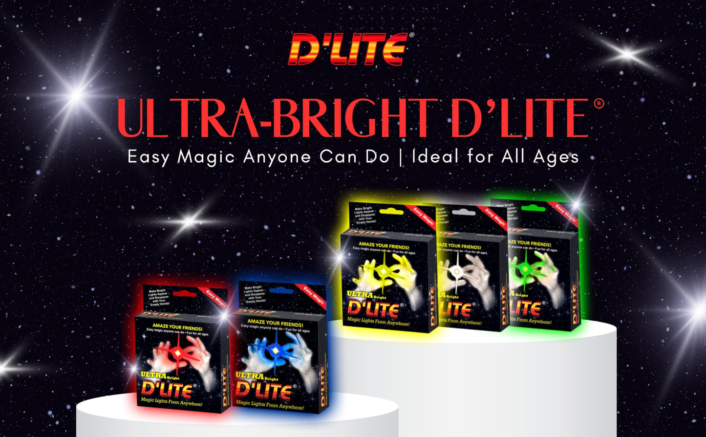 D'lite Magic Thumb Lightup Trick Set — 2 Ultra-Bright Light Fingers (Red)