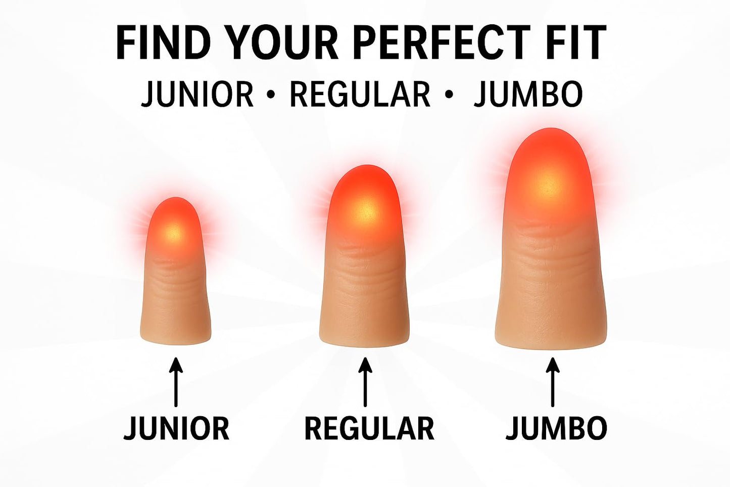 D'lite Magic Thumb Lightup Trick Set — 2 Ultra-Bright Light Fingers (Red)