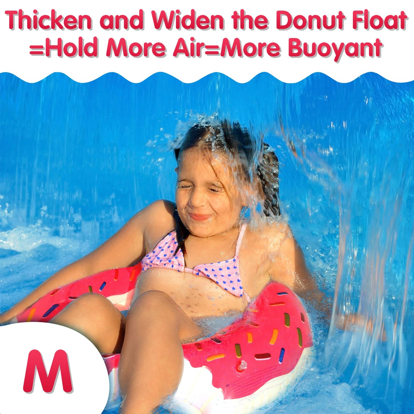 DMAR Donut Pool Float Pink - 30-inch Donut Inflatables for Beach & Pool