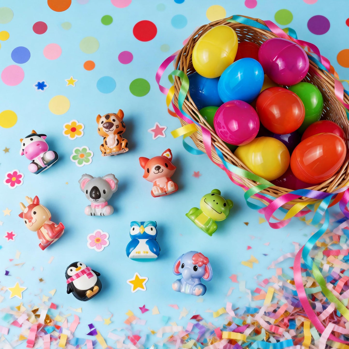 DMIGHT 24 Pack Filled Easter Eggs – Prefilled Squishy Animal Toys for Kids
