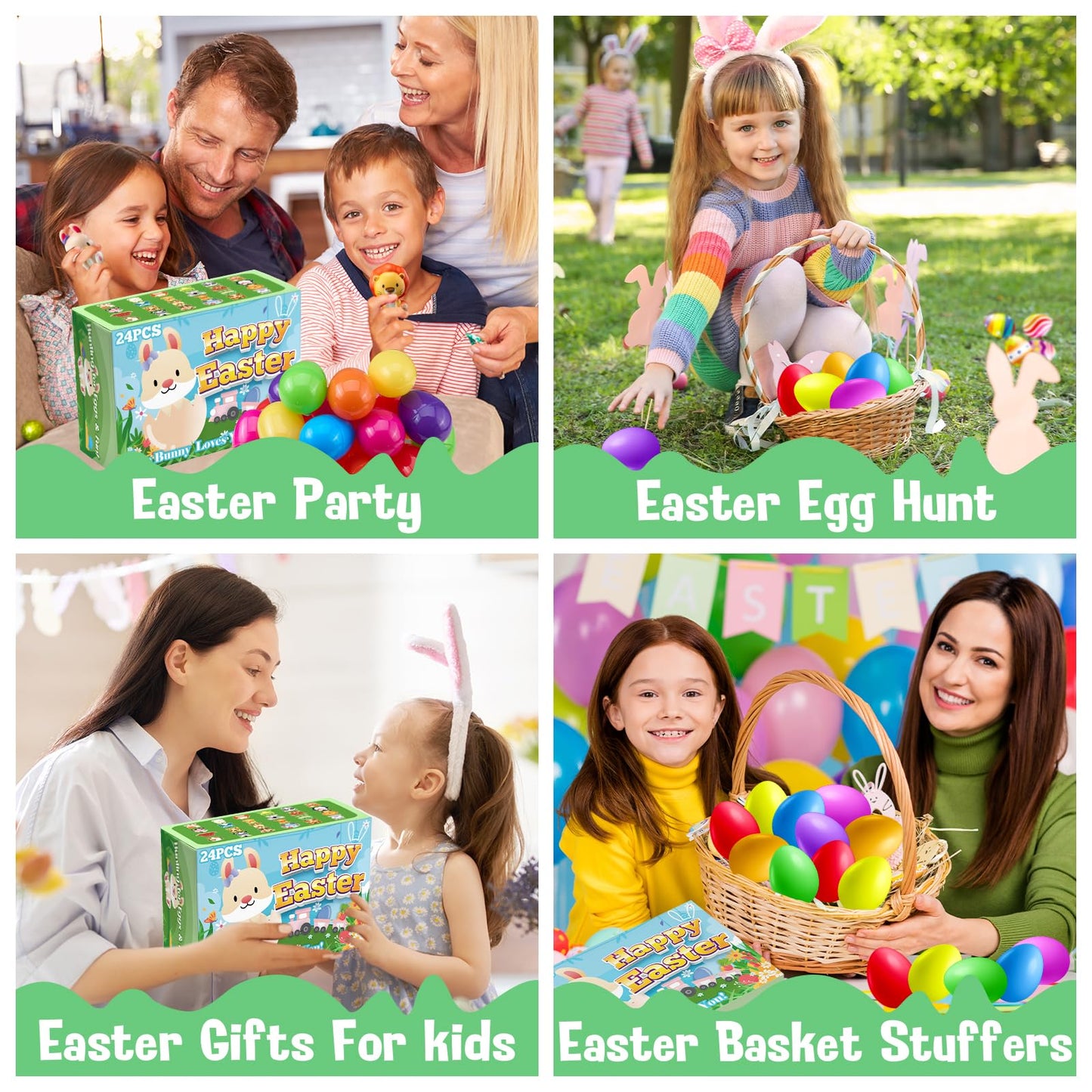DMIGHT 24 Pack Filled Easter Eggs – Prefilled Squishy Animal Toys for Kids