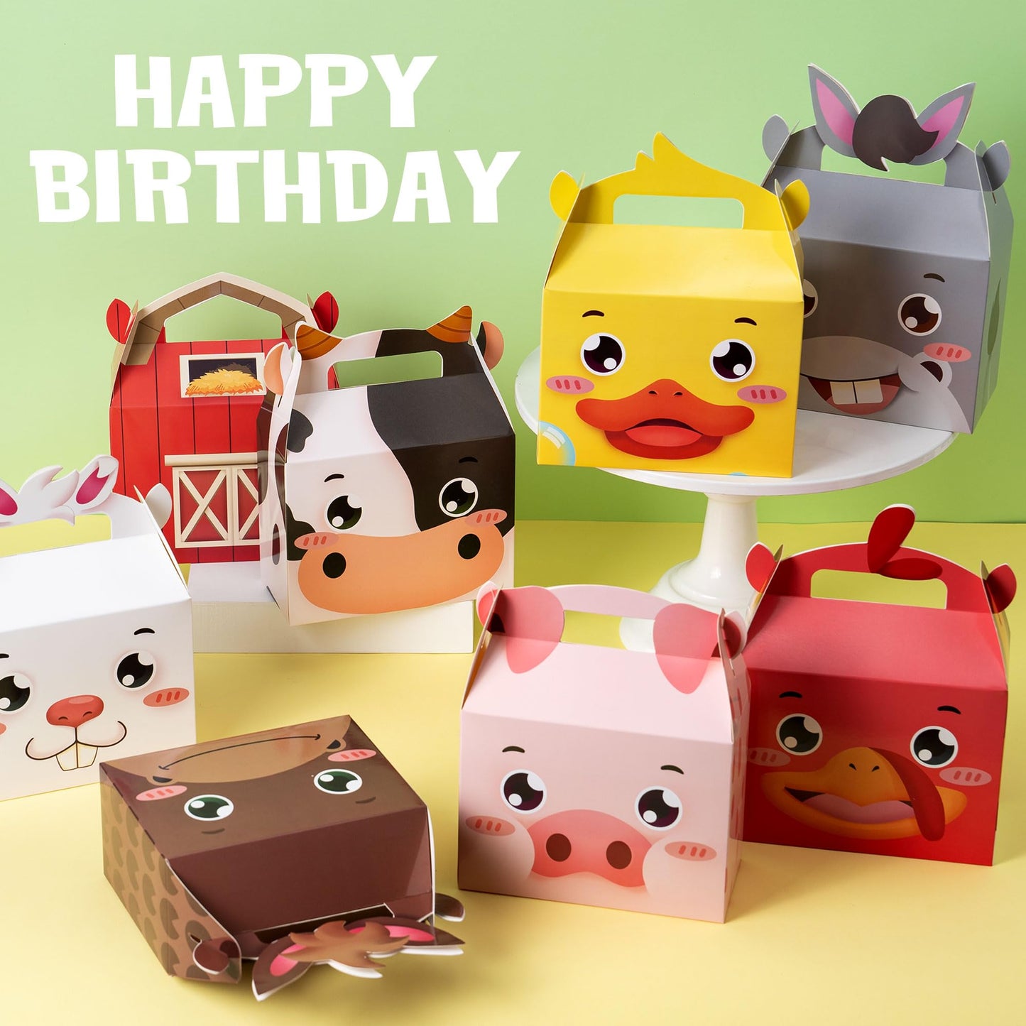 DMIGHT Farm Animals Birthday Party Favors Set — 82 Pcs Barnyard Masks & Accessories
