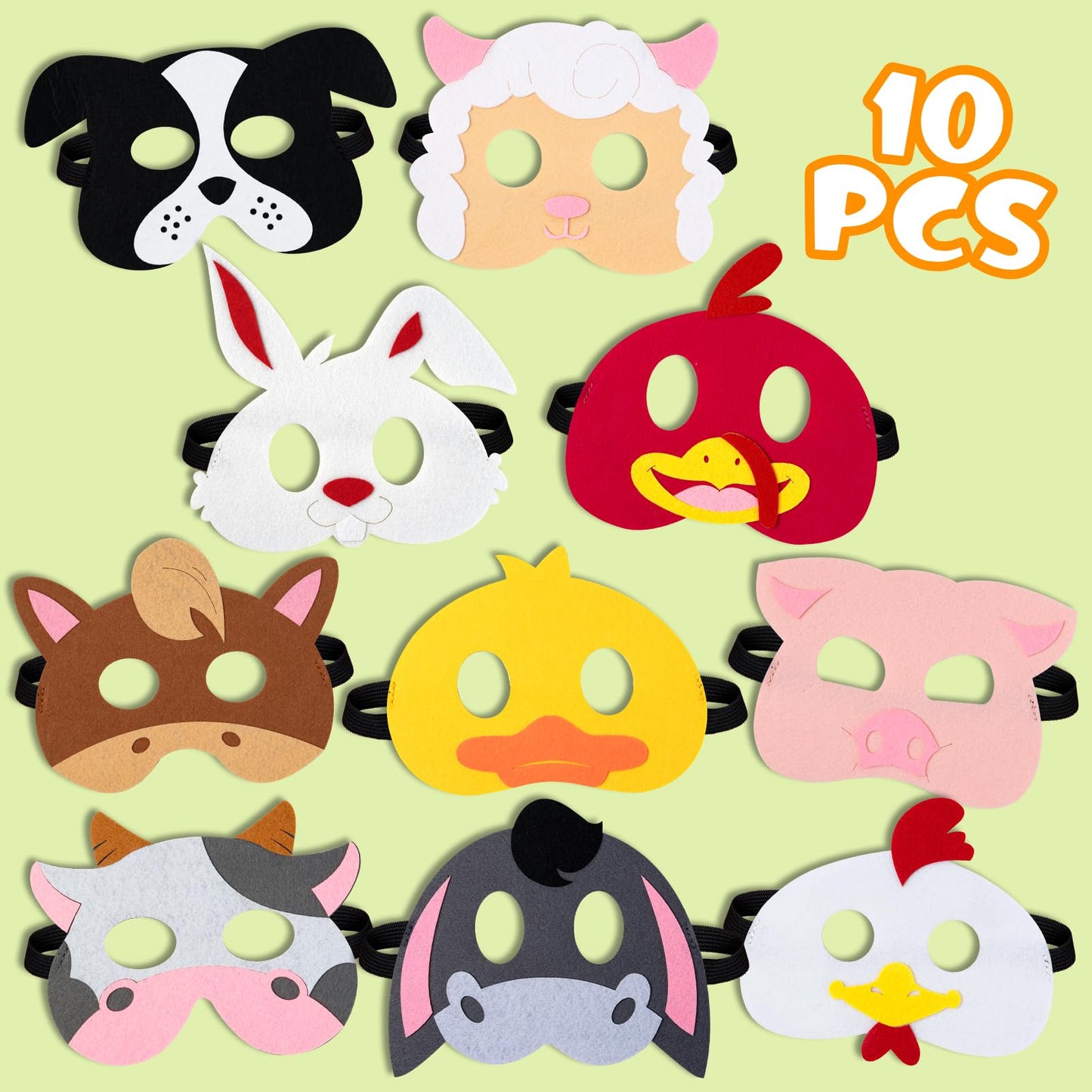 DMIGHT Farm Animals Birthday Party Favors Set — 82 Pcs Barnyard Masks & Accessories