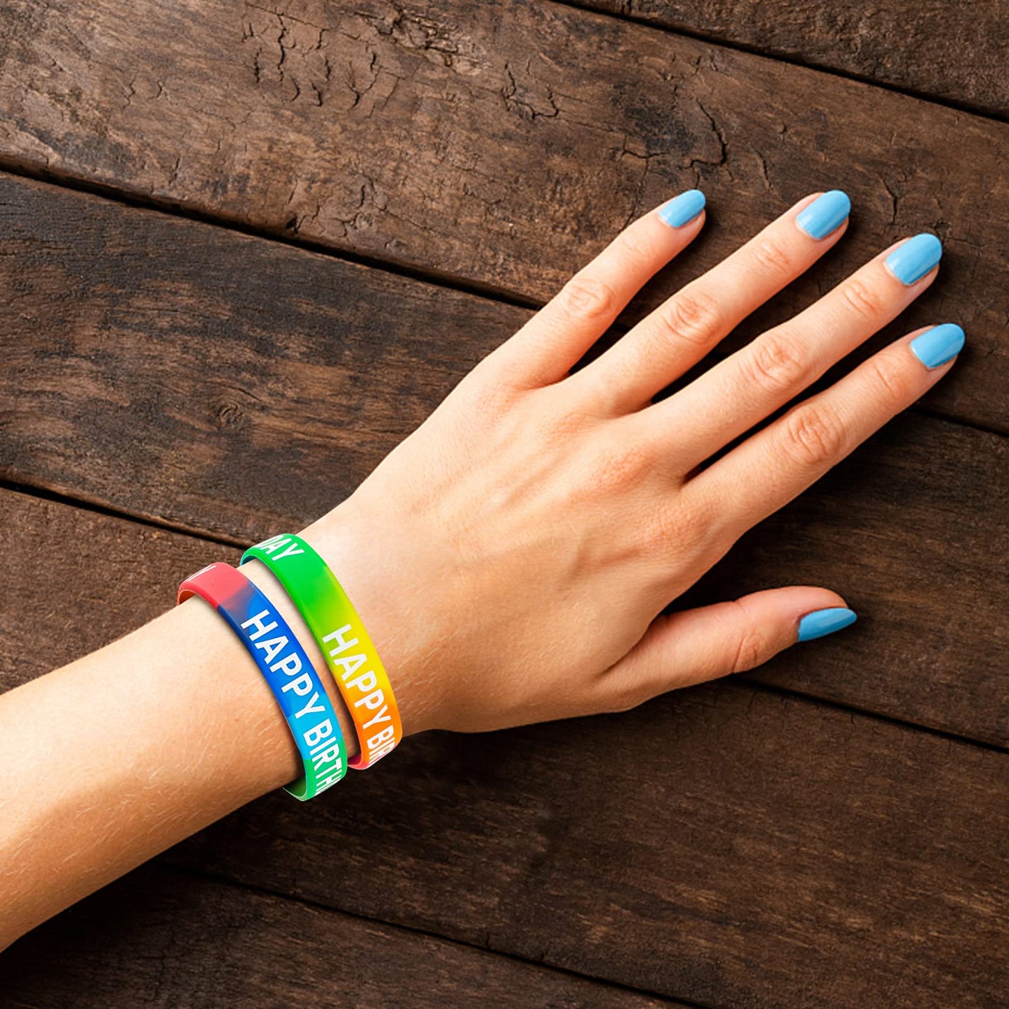 Dminya Happy Birthday Silicone Wristbands – 30-Pack Colorful Rubber Bracelets for Party Favors