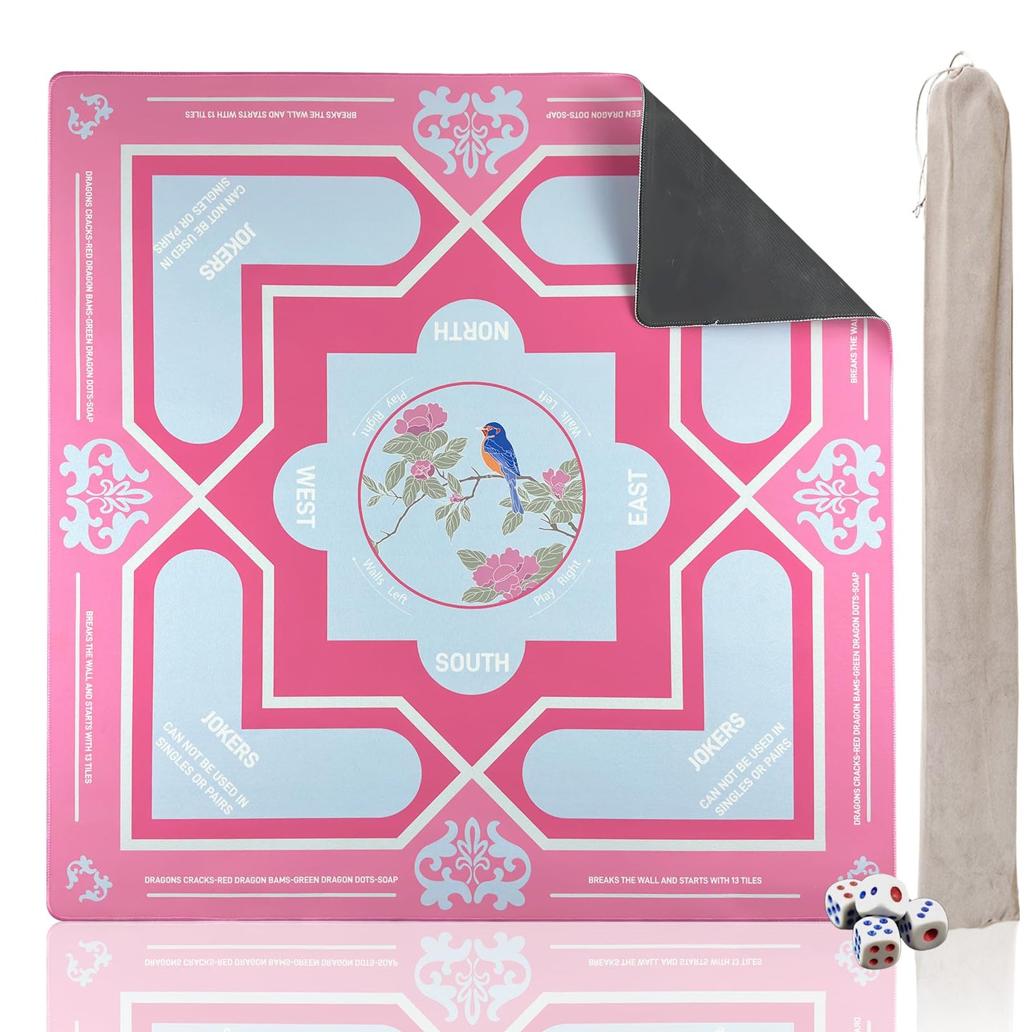 DMJHJY Mahjong Mat 31x31 Inch – Non-Slip, Noise-Reducing, Waterproof Tabletop Mat