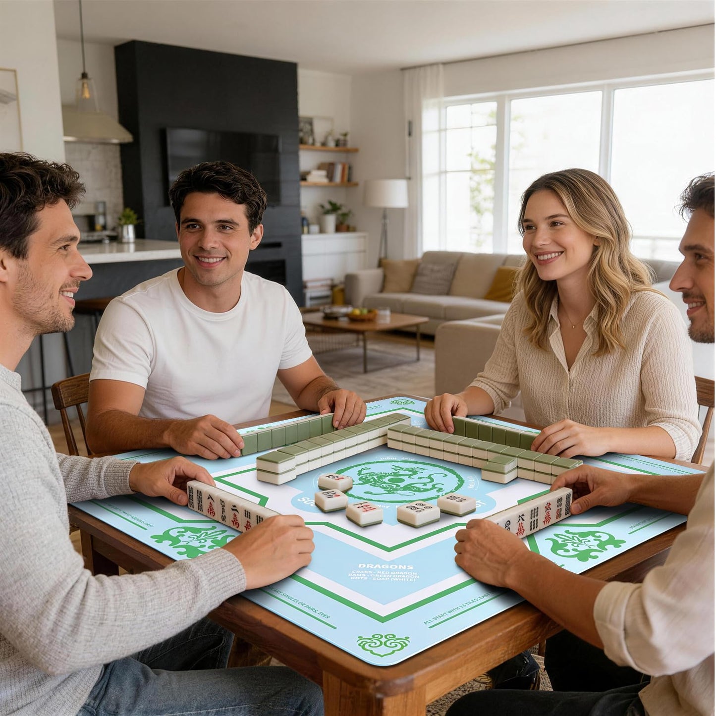 DMJHJY Mahjong Mat 31x31 – Non-Slip, Noise-Reducing Surface for American Mah Jongg
