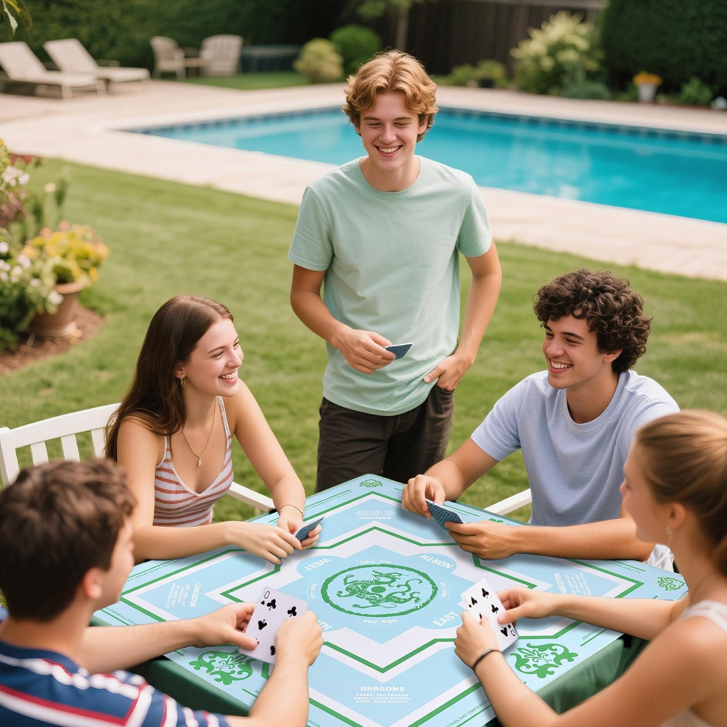 DMJHJY Mahjong Mat 31x31 – Non-Slip, Noise-Reducing Surface for American Mah Jongg
