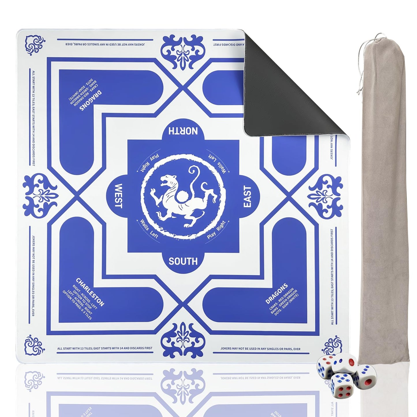 DMJHJY Mahjong Mat 31x31 — Non-Slip, Noise-Reducing Table Cover