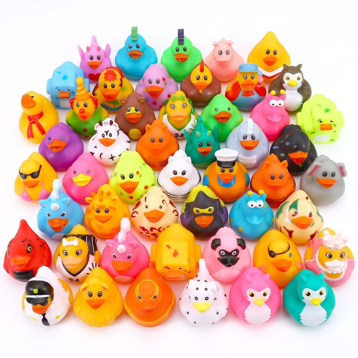 Dmsky 100 Pack Rubber Ducks in Bulk – Assorted Bath Toys, Party Favors & Jeep Ducking