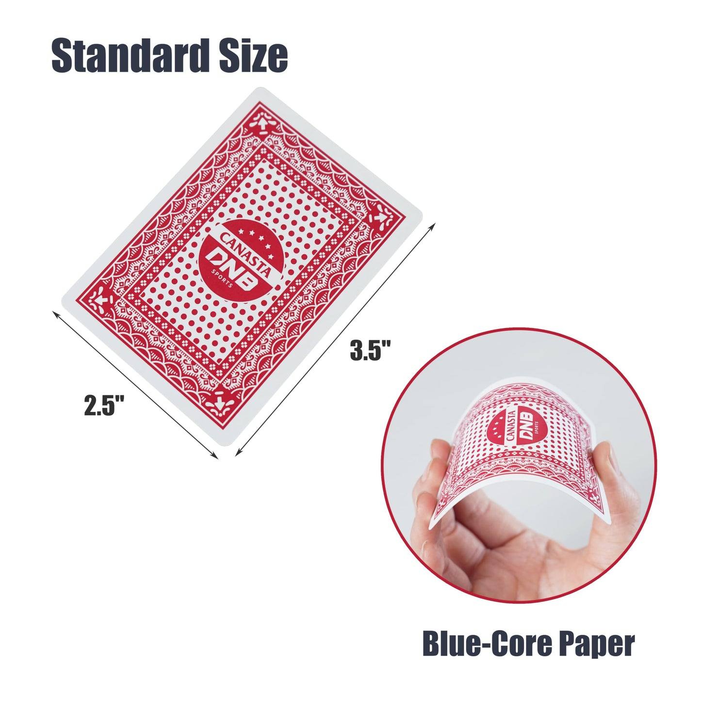 DNB SPORTS Canasta Card Game Set – 2 Red-Back Decks, Revolving Tray, Score Pad & Instructions