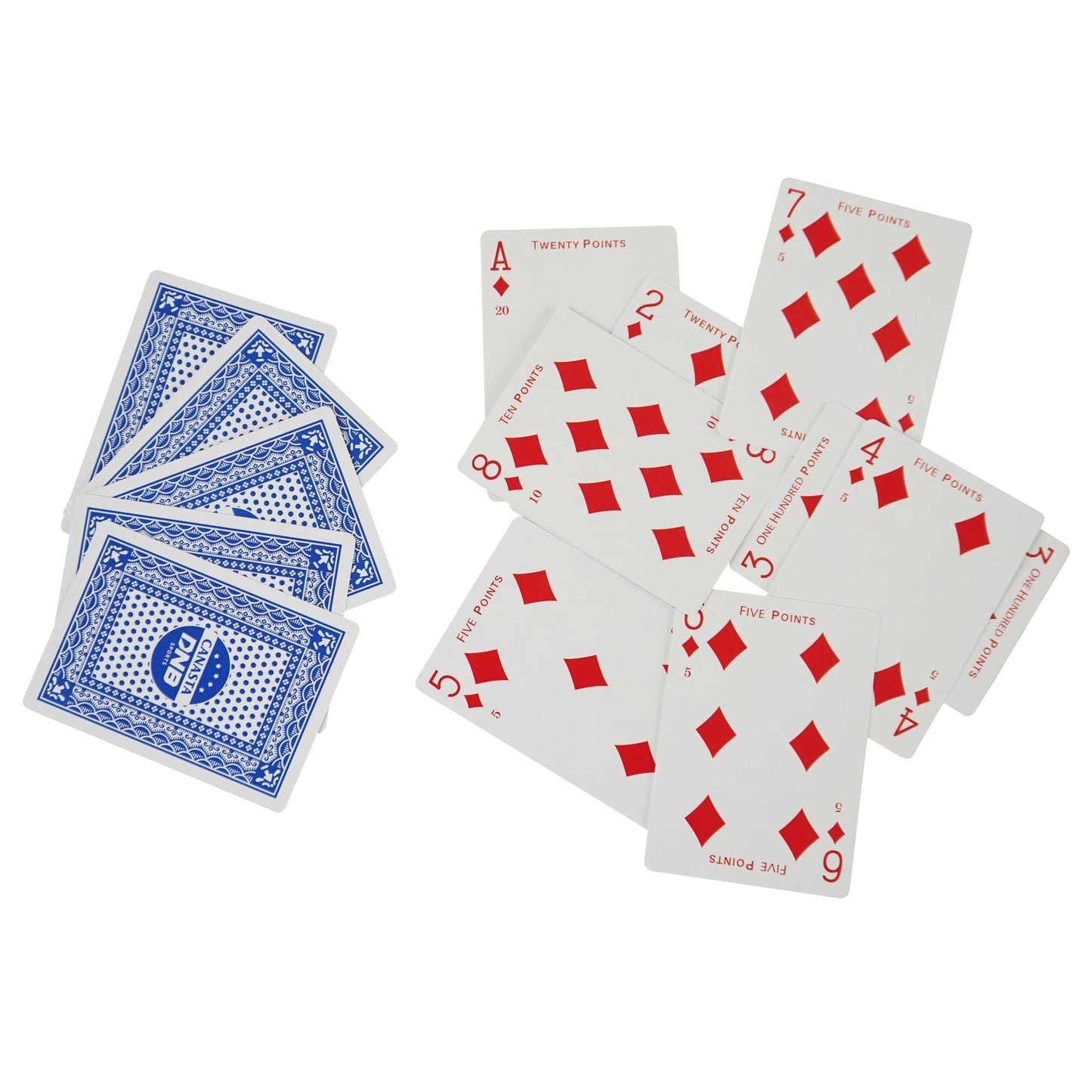 DNB SPORTS 6-Deck Canasta Cards - Blue Back with Point Values and Rules