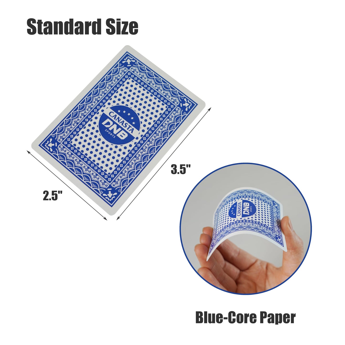 DNB SPORTS Canasta Card Game Set – 2 Blue Decks, Rotating Tray, 50-Page Score Pad
