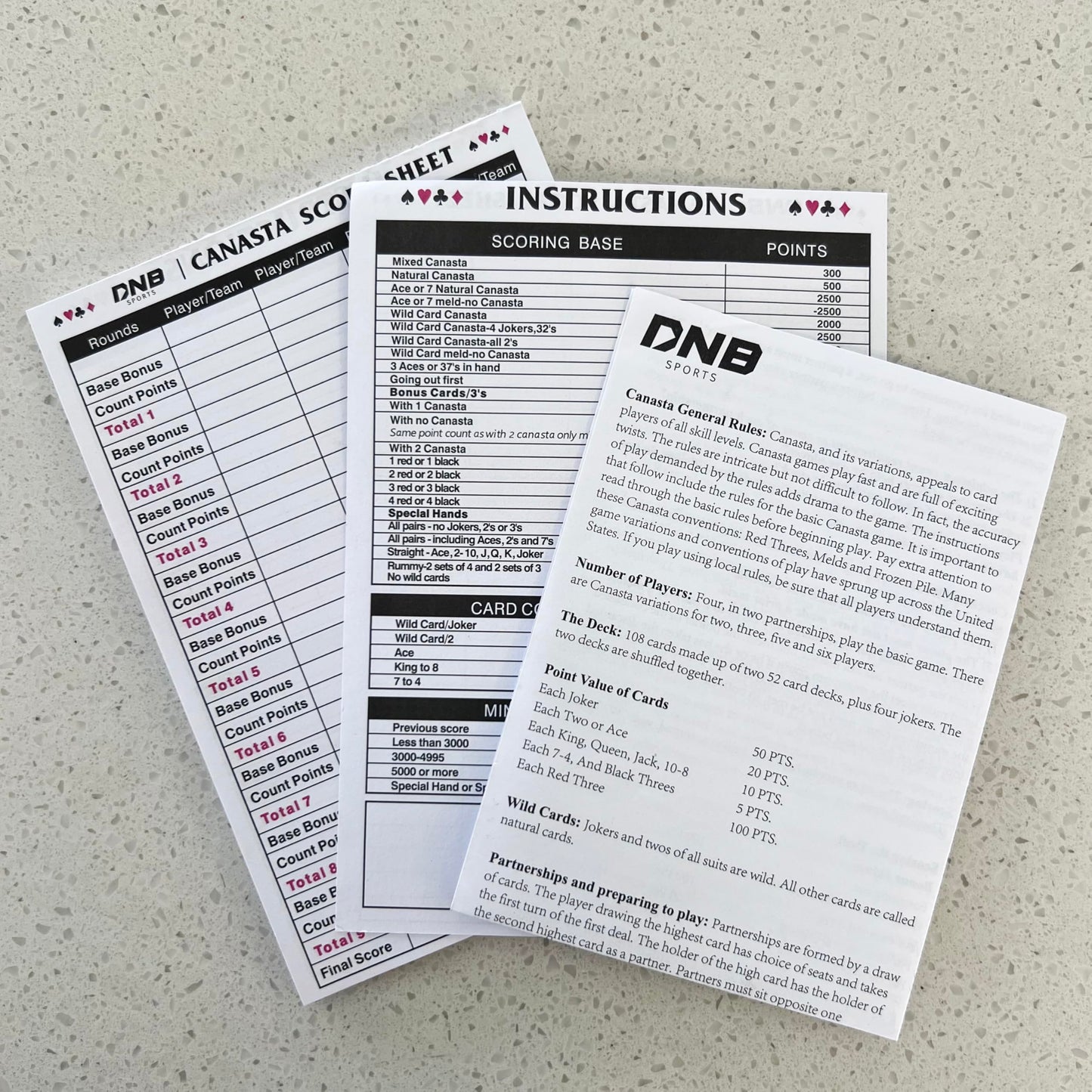 DNB SPORTS Canasta Card Game Set – 2 Blue Decks, Rotating Tray, 50-Page Score Pad