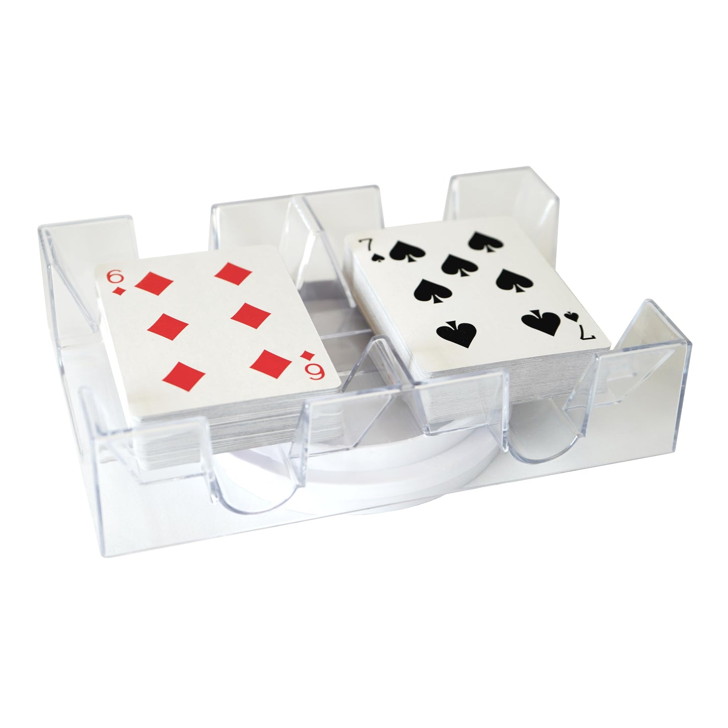 DNB Sports Revolving Card Tray – 2-Deck Canasta Holder (Plastic)
