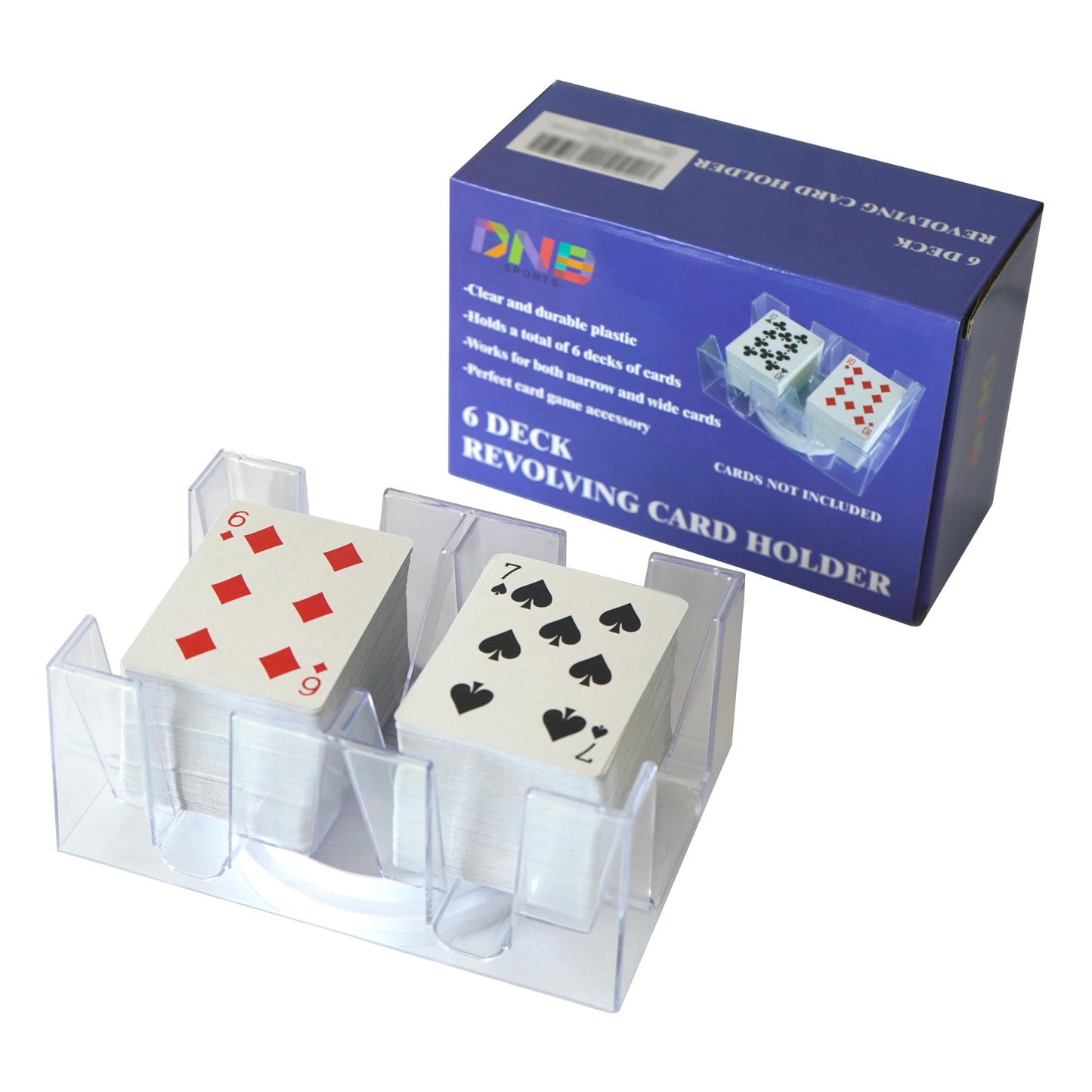 DNB SPORTS Revolving Card Tray – 6-Deck Canasta Card Holder
