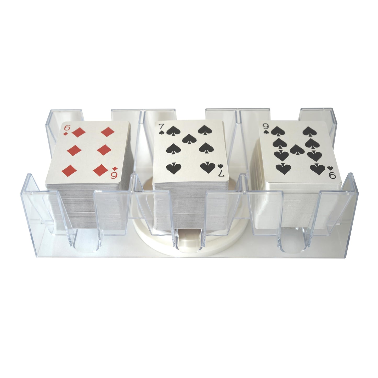 DNB Revolving Playing Card Tray - 9-Deck Plastic Rotating Canasta Card Holder | DNB SPORTS
