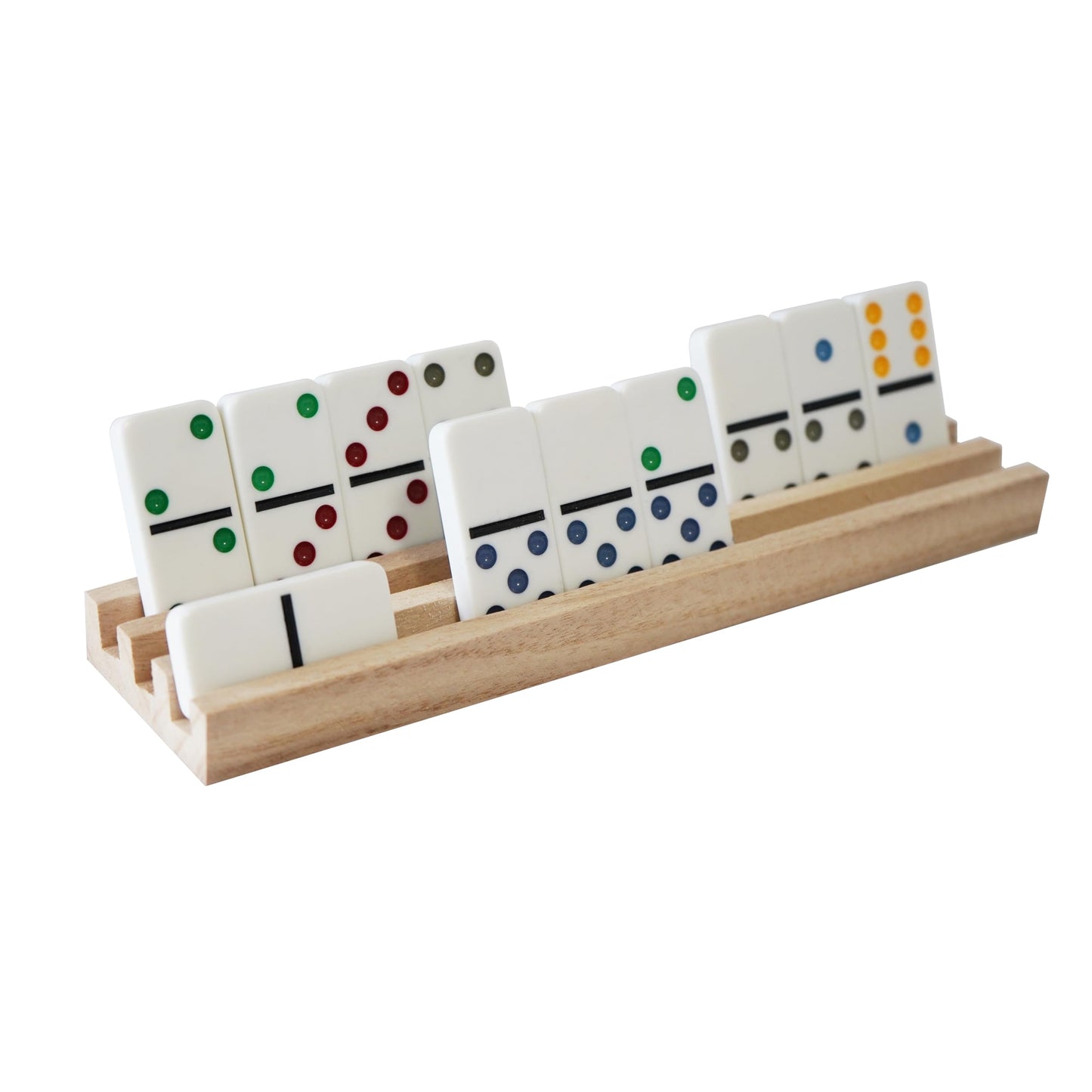 DNB SPORTS Wooden Domino Racks - 8-Pack, 3-Slot Holders