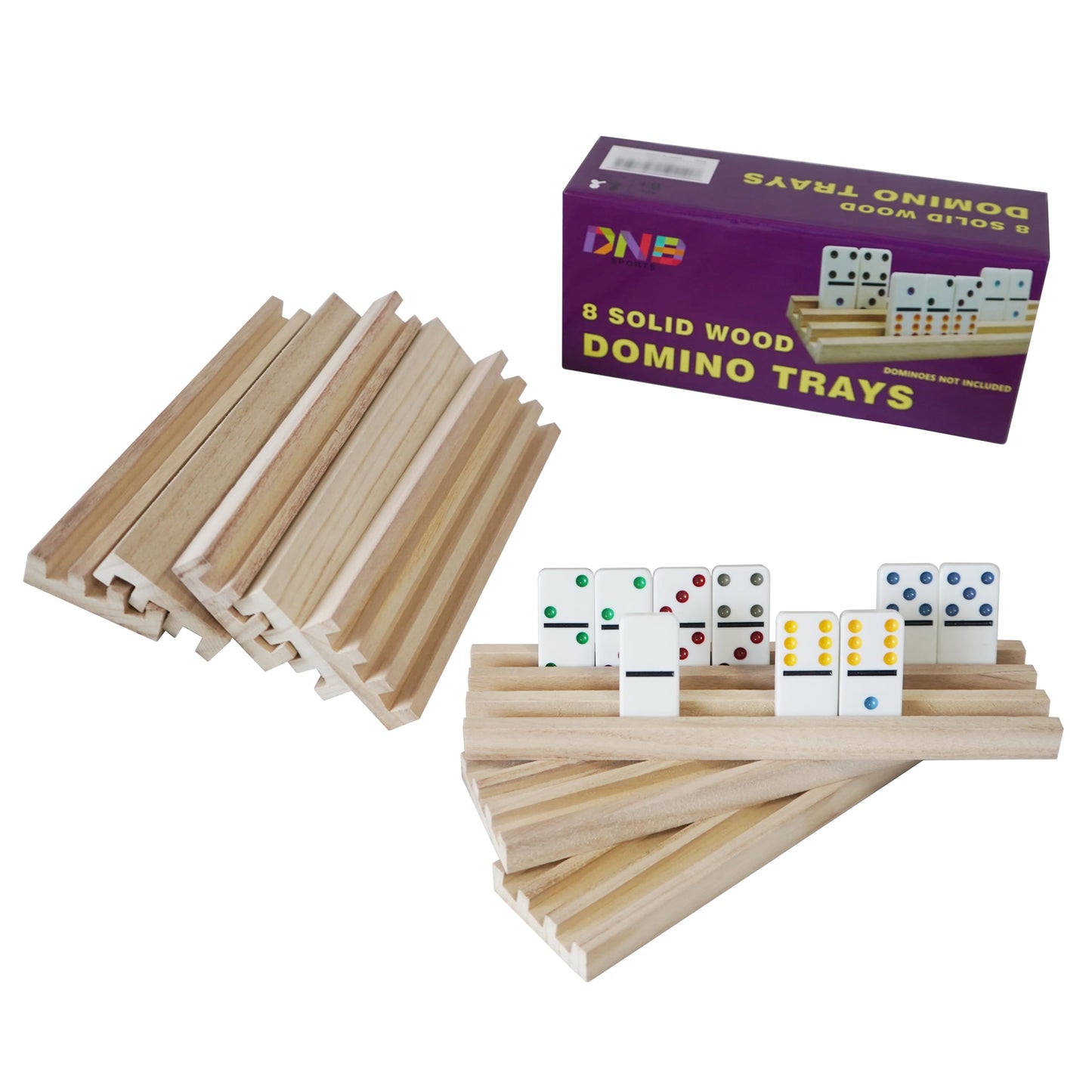 DNB SPORTS Wooden Domino Racks - 8-Pack, 3-Slot Holders