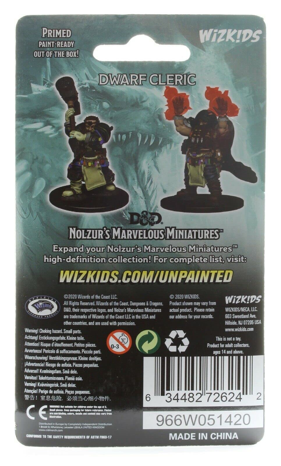 D&D Nolzur’s Marvelous Miniatures: Dwarf Male Cleric – Pre-Primed & Highly Detailed