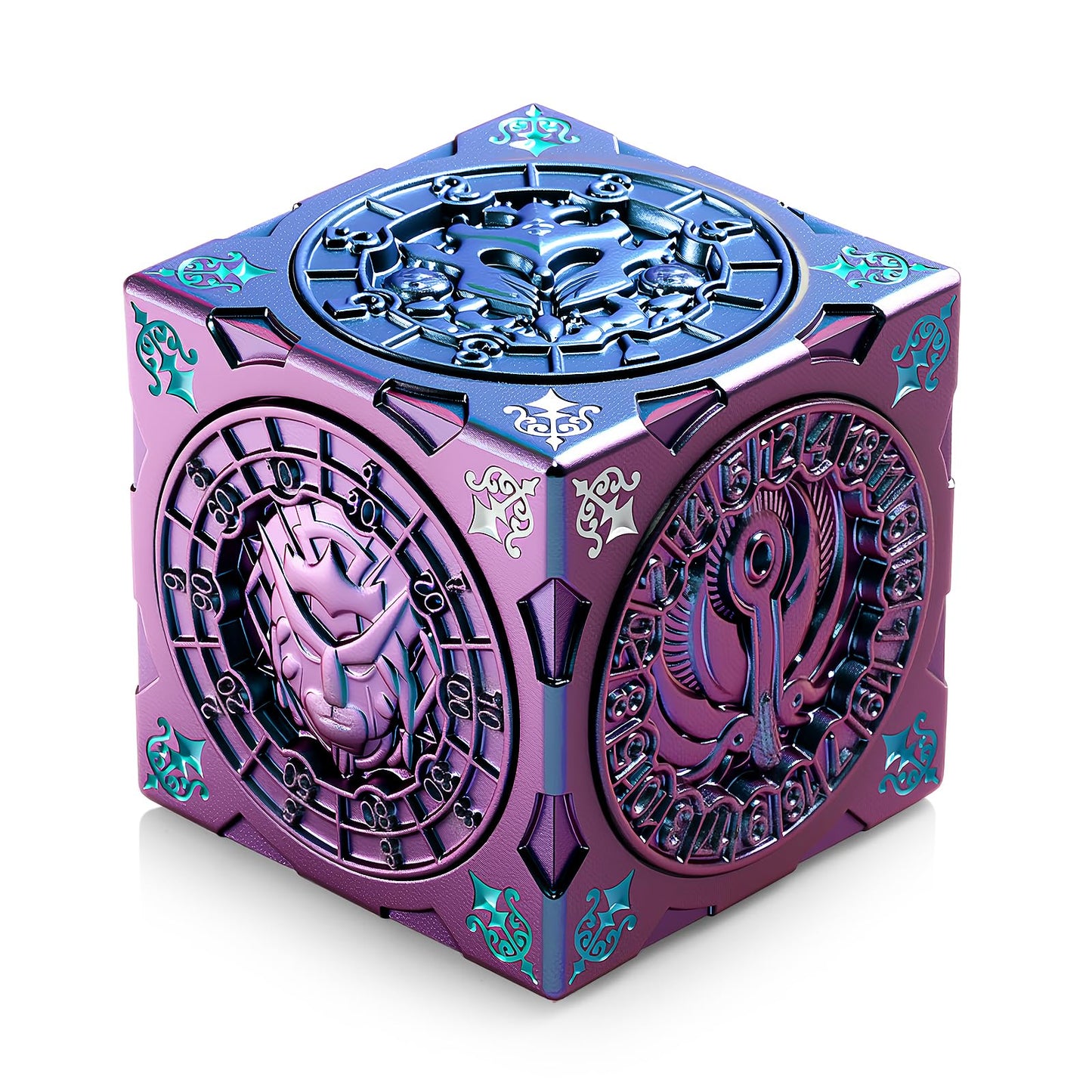 DNDND Purple-Blue Chameleon Spinner Dice – Color-Shifting Monster Cube for TTRPGs