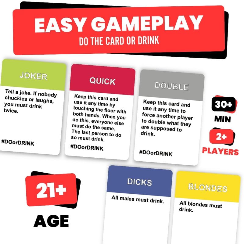 Do or Drink: Adult Drinking Card Games — 350 Cards, 175 Challenges for Parties & Gift Ideas